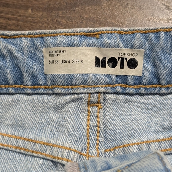 Topshop Moto High Waist Front Slit Light Blue‎ Jean Skirt Size 4 - Picture 5 of 9
